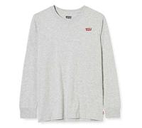 Langarmshirt LEVI'S KIDS "LVB LS GRAPHIC TEE SHIRT", Jungen, Gr. 10 (140), grau (grau heather), Single Jersey, Obermaterial: 60% Baumwolle, 40% Polyester, unifarben, regular fit normal, Rundhals, gera