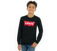 Langarmshirt LEVI'S KIDS "L/S BATWING TEE", Jungen, Gr. 6/116, schwarz, Jersey, Obermaterial: 60% Baumwolle, 40% Polyester, bedruckt, Basic schmal hüftlang, Rundhals, Langarm, Shirts, for BOYS (239534