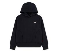 Kapuzensweatshirt LEVI'S KIDS "LVG BATWING PATCH HOODIE", Mädchen, Gr. 16 (164), schwarz, Sweatware, Obermaterial: 60% Baumwolle, 40% Polyester, unifarben, normal, Bündchen mit Daumenlöchern, Sweatshi