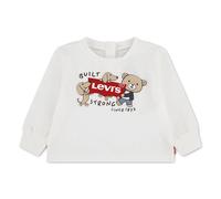 Langarmshirt LEVI'S KIDS "LVB GRAPHIC LS TEE", Jungen, Gr. 9M74, weiß (levi's egret), Single Jersey, Obermaterial: 60% Baumwolle, 40% Polyester, bedruckt, normal normal, Rundhals, Bündchen, Shirts Lan