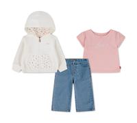 Baby-Set aus Sweatjacke, T-Shirt & Jeans Levi's Kids rosa Gr. 68 von Levis Kid's