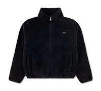 Plüschjacke LEVI'S KIDS "LVG SHERPA ZIP UP JACKET", Mädchen, Gr. 12 (152), levis anthrazit, Plüsch, Obermaterial: 100% Polyester, unifarben, normal, elastischer Bund, Jacken, mit Stehkragen, wärmend -