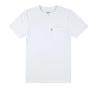 T-Shirt LEVI'S KIDS "LVB SUNSET POCKET TEE", Jungen, Gr. 10 (140), weiß (hellweiß), Jersey, Obermaterial: 60% Baumwolle, 40% Polyester, casual, Rundhals, Kurzarm, Shirts (92381308-10) hellweiß
