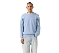 Rundhalspullover LEVI'S "LIGHTWEIGHT HM SWEATER", Herren, Gr. S, chambray blau pique, Strick, Obermaterial: 100% Baumwolle, regular fit normal, Rundhals, angesetztes Bündchen, Pullover Rundhalspullove