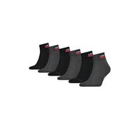 Levi's® Unisex 6er Pack Sportsocken - Mid Cut SPRTWR, Logo, ECOM, mehrfarbig, 39-42 Schwarz/ Grau