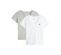 Levi's Damen 2PACK Perfect Vneck TEES T-Shirt, 2 Pack V Neck White, Small