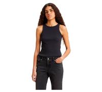 Tanktop LEVI'S "ESSENTIAL RACER TANK", Damen, Gr. XS (34), caviar rib, Jersey, Obermaterial: 95% Baumwolle, 5% Elasthan, unifarben, slim fit normal, Rundhals, Tops Tanktop, Slim Fit (96542538-XS) cavi
