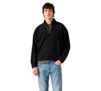 Fleecepullover LEVI'S "REDWOOD HALF ZIP", Herren, Gr. XXL, schwarz (jet schwarz), Fleece, Obermaterial: 100% Baumwolle, hüftlang, ohne Ausschnitt, elastischer Bund, Sweatshirts Fleecepullover, Saumabs