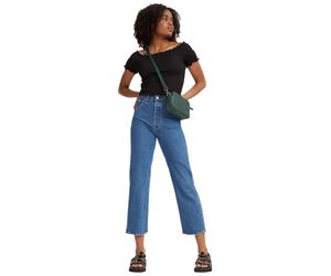 Levi’s Ribcage Ankle Straight Jeans in blauem Stonewash W26-L31 Slim Fit