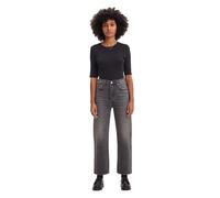 LEVI'S Damen Jeans 'RIBCAGE STRAIGHT ANKLE BLACKS' black denim, Größe 31, Länge 29 black denim