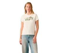 T-Shirt LEVI'S "LSE THE PERFECT TEE", Damen, Gr. M (38), daisy bw egret, Jersey, Obermaterial: 100% Baumwolle, bedruckt, figurumspielend hüftlang, Rundhals, Shirts T-Shirt, mit Logodruck (87232667-M)