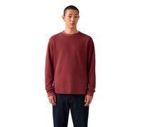 Langarmshirt LEVI'S, Herren, Gr. XL, garment dye oxblood rot, Feinripp, Obermaterial: 100% Baumwolle, loose fit normal, Rundhals, Bündchen, Shirts Langarmshirt, Waffelstruktur (67943050-XL) garment dy
