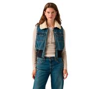 Jeansweste LEVI'S "TINY SHERPA VEST", Damen, Gr. S (36), rescued city vest, Jeans;Plüsch, Obermaterial: 100% Baumwolle, taillenlang, Westen, mit Plüschkragen (69238543-S) rescued city vest