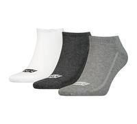 Levi's® Socken mit Label-Detail Modell 'LOW CUT BATWING LOGO' im 3er-Pack in Mittelgrau, Größe 39/42