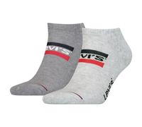 Levi's® Sneakersocken mit Label-Print im 2er-Pack in Hellgrau Melange, Größe 39/42