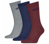 Socken LEVI'S "LEVIS UNI REGULAR CUT ORANGE TAB 3P", Damen, Gr. 39-42, blau, grau, rot, Obermaterial: 73% Baumwolle, 25% Polyester, 2% Elasthan, Socken Socken (58218635-39) blau, grau, rot