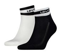 Levi's Unisex Quarter Socken, Schwarz/Weiß, 39/42