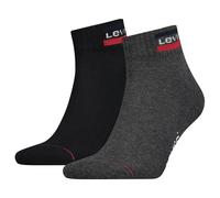 Levi's Unisex Quarter Socks, Grey / Black, 39/42