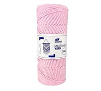 LEVIATAN 110943 Natürliches garn-200m superweiche Schnur Einfachdrehung-100% makramee Baumwolle Baumwollfadenseil für Basteln, Hochzeits-und Weihnachtsdekorationen Rosa, 3mm x 200m