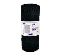 LEVIATAN Natürliches Makramee garn - 200m superweiche Makramee Schnur mit 3mm Einfachdrehung - 100% makramee Baumwolle Baumwollfadenseil für Basteln, Hochzeits- und Weihnachtsdekorationen Schwarz