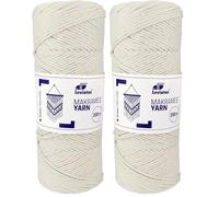 LEVIATAN Natürliches Makramee garn - 200m superweiche Makramee Schnur mit 3mm Einfachdrehung - 100% makramee Baumwolle Baumwollfadenseil für Basteln Natürliche Farbe (Packung mit 2)