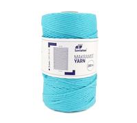 LEVIATAN - Natürliches Makramee Garn | 200m | Superweiche Schnur | 3mm Einfache Drehung | 100% Baumwolle | Perfekt für Basteln | Himmelblau