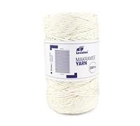 LEVIATAN - Natürliches Makramee Garn | 200m | Superweiche Schnur | 3mm Einfache Drehung | 100% Baumwolle | Perfekt für Basteln | Gold Gefrorenes Raureif
