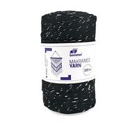 LEVIATAN - Natürliches Makramee Garn | 200m | Superweiche Schnur | 3mm Einfache Drehung | 100% Baumwolle | Perfekt für Basteln | Silber Mondstaub