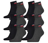 Levi's 12 Paar Levis 144NDL Mid Cut SPRTWR L Unisex Socken Strümpfe 902011001, Farbe:Mid Grey/Black, Socken & Strümpfe:39-42