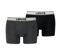 LEVIS 2er Pack Herren Boxershorts Unterhosen Boxer Briefs Cotton Stretch, Farbe:Mehrfarbig, Größe:2XL, Artikel:-001 Black/Grey Heather