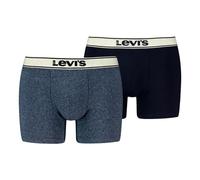 LEVIS 2er Pack Herren Boxershorts Unterhosen Boxer Briefs Cotton Stretch, Farbe:Mehrfarbig, Größe:L, Artikel:-002 Navy/Navy Heather