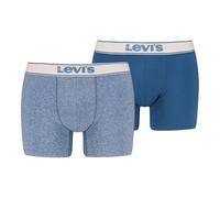 LEVIS 2er Pack Herren Boxershorts Unterhosen Boxer Briefs Cotton Stretch, Farbe:Mehrfarbig, Größe:M, Artikel:-003 Light Blue/Light Blue Heather