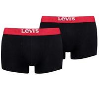Levi's Herren Trunk Unterwäsche, Schwarz/Rot, M (2er Pack)