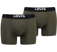 Levi's Solid Basic Organic Cotton Stripe Boxershorts khaki (2er-Pack) - S