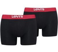 Levis 2P Men Solid Basic Boxer Brief Schwarz/Rot Baumwolle Medium Herren