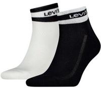 Levi's Unisex Quarter Socks, Black/White, 35/38