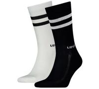 Socken LEVI'S "LEVIS REGULAR CUT SPORT STRIPE 2P", Damen, Gr. 39-42, schwarz-weiß (schwarz, weiß), Baumwollmischung, unifarben mit Farbeinsatz, normal, Socken, mit auffälligen Streifen (48718214-39) s