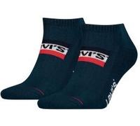 Levi's® Sneakersocken mit Label-Print im 2er-Pack in Marine, Größe 39-42