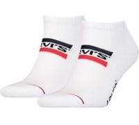 Levi's® Sneakersocken mit Label-Print im 2er-Pack in Weiss, Größe 39/42