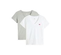 Levi's Damen 2PACK Perfect Vneck TEES T-Shirt, 2 Pack V Neck White, Small