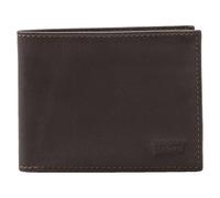 Geldbörse LEVI'S "LEVI'S CASUAL CLASSICS HUNTE COIN BIFOLD - BATWIN", Damen, braun (schwarz, braun), Rindsleder, Basic, Kleinlederwaren, mit Münzfach, aus Rindnappaleder (38905701-0) schwarz, braun