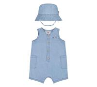 Levi's Baby - Jungen LVB DENIM ROMPER & BUCKET HAT 6EK229 Abgestimmte Outfits, SUMMER WIND, 9 Months