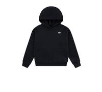 Hoodie LEVI'S KIDS, Mädchen, Gr. 6 (116), schwarz (jet schwarz), Jersey, Obermaterial: 83% Baumwolle, 17% Polyester, unifarben, angesetztes Bündchen, Sweatshirts Hoodie, mit seitlichen Taschen for GIR