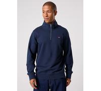 Sweatshirt LEVI'S "ORIGINAL HM 1/4 ZIP", Herren, Gr. XXL, blau (navy blazer), Sweatware, Obermaterial: 100% Baumwolle, bestickt, unifarben, regular fit hüftlang, Rundhals, Flachstrickbündchen, Sweatsh