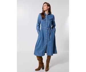 Levi's - Bekleidung QUINCEY LS MAXI DRESS MED INDIGO - FLAT - Blau - Größe XS