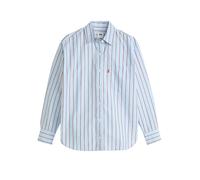 Langarmbluse LEVI'S "HARLIE NEW BF S", Damen, Gr. M (38), hug stripe chambray, Web, Obermaterial: 100% Baumwolle, gestreift, casual, relaxed fit Po-bedeckend, Langarm 2-Knopf-Manschette, Blusen, mit B