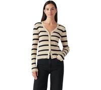 Levi's Damen Cardigan Tulip mit V-Ausschnitt, Slim Fit, Beige (Redwood Stripe Creme), L
