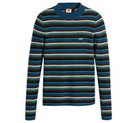 Levi's Damen Crew Rib Sweater Pullover Sweatshirt, Gnome Stripe Gilbraltar Sea, S