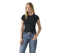 Levi's Damen Dry Goods Pointelle T-Shirt mit Stretch-Anteil, Slim Fit, Schwarz (Anthracite Night), XS