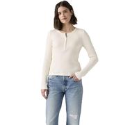 Langarmshirt LEVI'S "DRY GOODS HENLEY", Damen, Gr. S (36), gardenia, Web, Obermaterial: 98% Baumwolle, 2% Elasthan, unifarben, figurbetont hüftbedeckend, Serafino, abgesteppt, Shirts Langarmshirt, Mit
